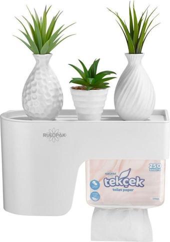 Rulopak Multitask Tek Çek Tuvalet Kağıdı Dispenseri Beyaz