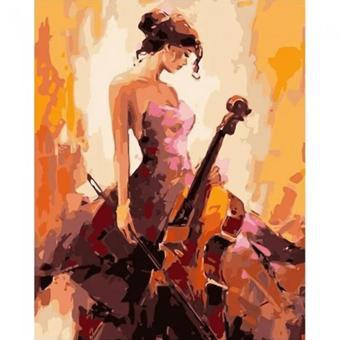 Canvas Asil Müzisyen Sayılarla Boyama Seti  Kasnaklı 40 x 50 cm