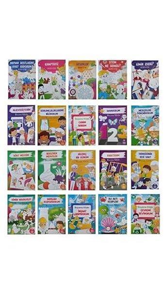 Düşyeri Yayınları Okul Öncesi Çocuklar İçin Temalı Boyama Kitapları-20 Kitap Set - Düşyeri Yayınları