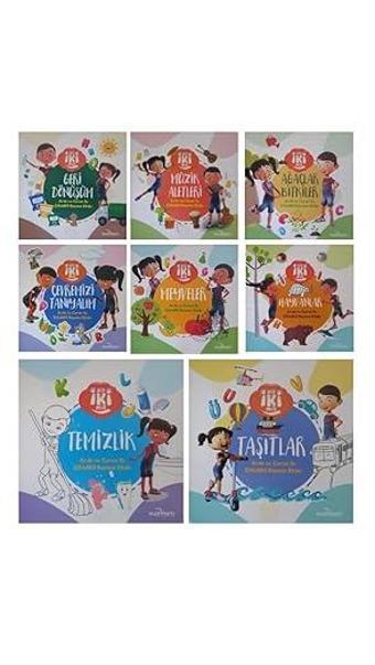 Burhan Yayınları Okul Öncesi Çocuklar İçin Etkinlikli Boyama Kitapları 8 Kitap-Arda Ve Ceren - Burhan Yayıncılık