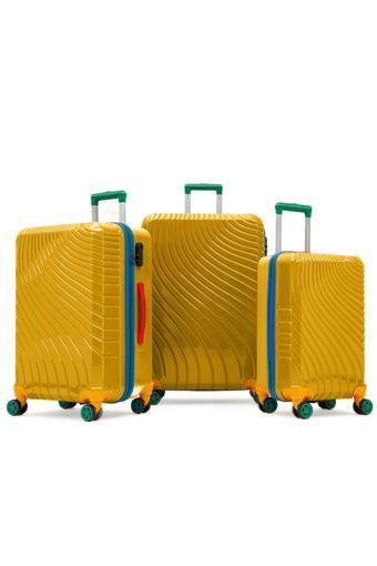 G&D Polo Suitcase Policarbon Sarı 3'lü Valiz Seti 700G.12-Set