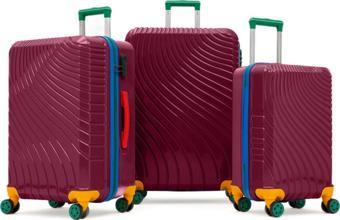 G&D Polo Suitcase Policarbon Bordo 3'lü Valiz Seti 700G.13-Set