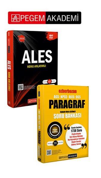 PEGEM AKADEMİ 2025 ALES Konu Anlatımlı +  AGS-KPSS-ALES-DGS Ezberbozan Paragraf Tamamı Video Çözümlü - Pegem Akademi Yayıncılık