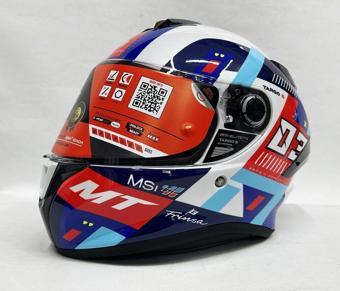 MT Targo S Sergio Garcia D7 Şeffaf Vizörlü V-14b Kapalı Kask Parlak Renk