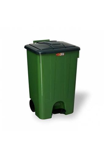 Şenyayla Plastik Şenyayla Köşeli Pedallı Yeşil Çöp Kovası 85 L