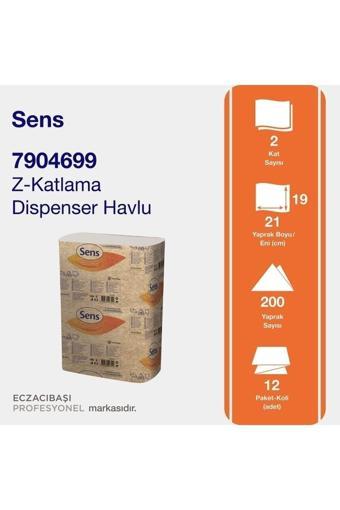 Sens Eczacıbaşı Prof. Havlu Z Katlama 200 Lü 12 Paket