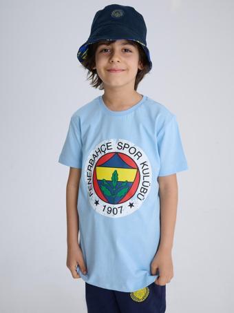 Fenerbahçe Orijinal Lisanslı Renkli Logo Sıfır Yaka Çocuk T-Shirt