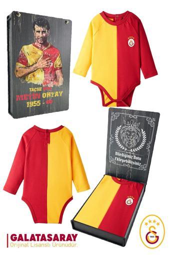 Galatasaray Orijinal Uzun Kol Bebek Body Zıbın Kişiye Özel Ahşap Kutulu