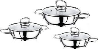 Safinox Eco 6 Parça Tel Kulplu Çelik Omlet Sahan Seti 14-16-18 cm