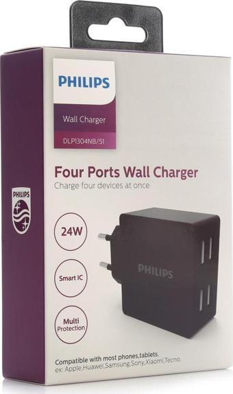 Philips DLP1304 4 Port Şarj Cihazı