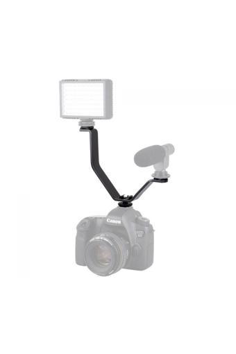 Ayex V Bracket Dslr Makinalar İçin Üç Grişli Flaş Led, Mikrofon Tutucu