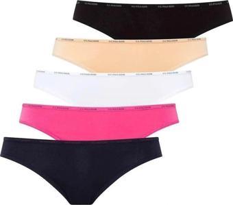 U.S. Polo Assn. Kadın 5'li Slip (Lacivert-Fuşya-Ten-Beyaz-Siyah)