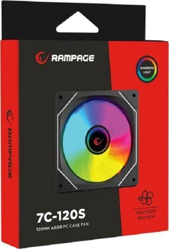 7C-120S 120*120*25mm Çift Halkalı Aynalı ARGB Siyah Kasa Fanı
