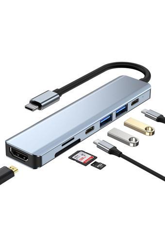Apera Tr-35 7 Port Mac Thunderbolt 3 Hub Type-C To 4K Hdtv 2X Usb3.0 2X Usb C Pd Şarj Micro Sd Sd Kart