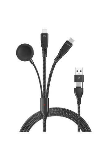 Apera Apple Watch İle Uyumlu Kablosuz Şarj Aleti Örgü Kablo 5İn1 Tüm İphone İle Uyumlu Usb Pd Type C 100W