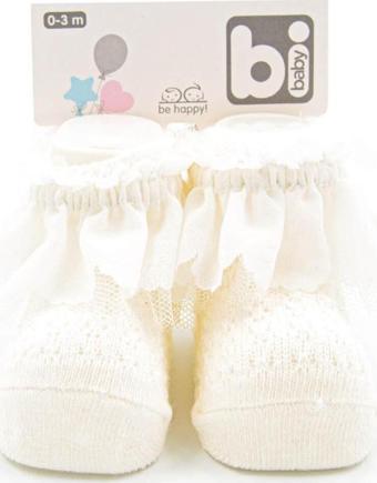 Bibaby Fistolu Bebek Çorap 68153 Ekru 0-3 Ay