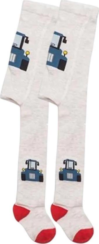 Defne Baby Bebek Külotlu Çorap 012-21 Gri - Kırmızı 12-18 Ay