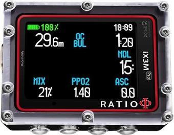 RATIO Dalış Bilgisayarı IX3M Tech+ Pro Edition, Siyah