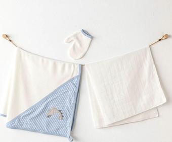 Andywawa Dino Towel Müslin 3'lü Havlu Takım AC25922 Ekru