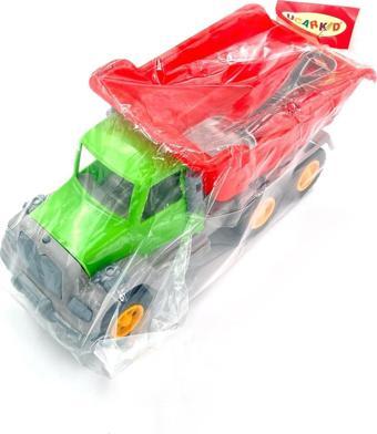 Uçar Kids Oyuncak Damperli Kürekli Kamyon 102U Kırmızı - Yeşil