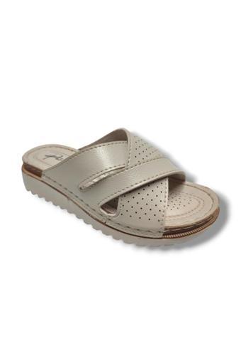 Perla 3007-25 Deri Anatomik Soft Çapraz Bant Kadın Terlik