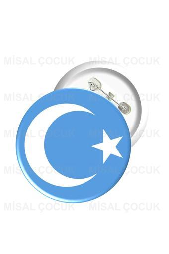 Misal Çocuk Rozet 29 - Doğu Türkistan Bayrağı