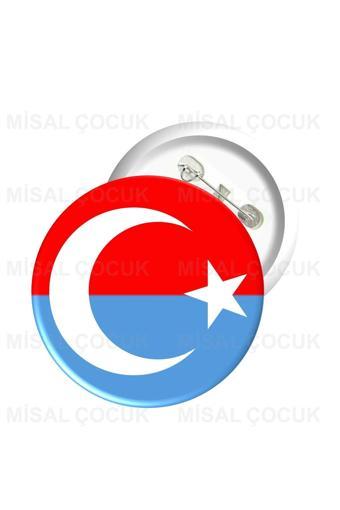 Misal Çocuk Rozet 30 - Türk Ve Doğu Türkistan Bayrağı