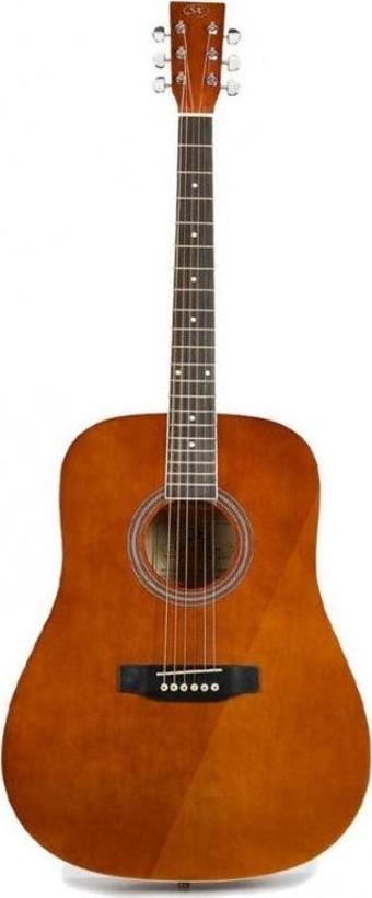 Sx SD104GBR Akustik Gitar (Parlak Kahverengi)
