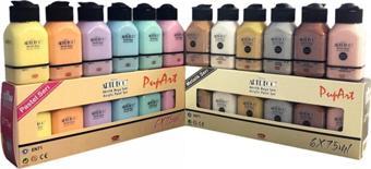 Artdeco  Pastel Ve Metalik Set Akrilik Boya 12x75 ml