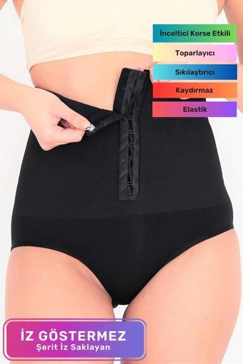 Premium Toparlayıcı Sıkılaştırıcı Vücut Şekillendirici Kaymaz Ağraflı Yüksek Bel Slip Korse