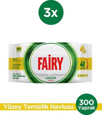 Çok Amaçlı Yüzey Temizlik Havlusu 100 Yaprak 3 Adet | Limon Yağlı | Beyaz Sirke & Karbonat