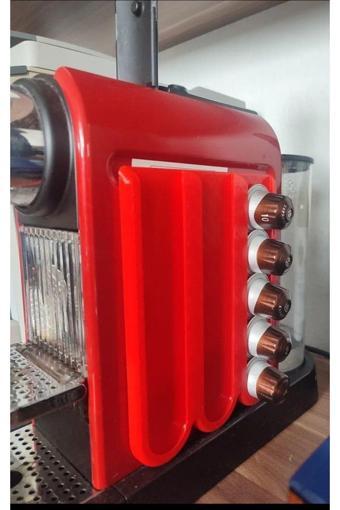 Markamanzi Nespresso Uyumlu Kahve Kapsül Tutucu | Nespresso Kapsül Düzenleyici-Kendinden Yapışkanlı Kırmızırenk