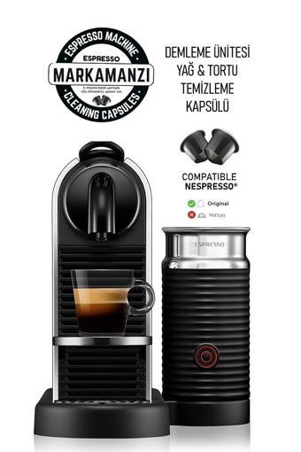 Markamanzi Kapsül Espresso Kahve Makineleri Yağ Ve Tortu Temizleme Kapsülü 2 Adet | Nespresso Uyumlu
