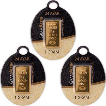 RimaGold 3 Adet 1 gr 24 Ayar İAR Gram Altın