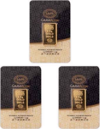 RimaGold 3 Adet 2.5 gr 24 Ayar İAR Gram Altın