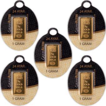 RimaGold 5 Adet 1 gr 24 Ayar İAR Gram Altın