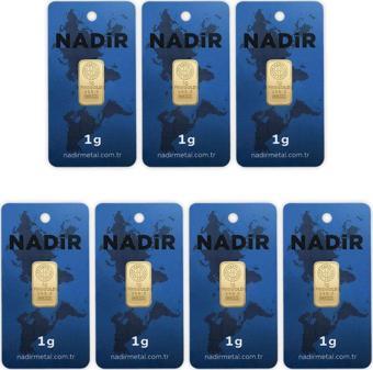 RimaGold 7 Adet 1 gr 24 Ayar NadirGold Gram Altın (Dikdörtgen)