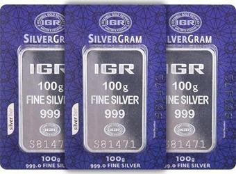 RimaGold 3 Adet İAR 100 Gr Gümüş Külçe