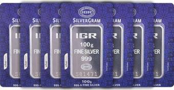 RimaGold 7 Adet İAR 100 Gr Gümüş Külçe