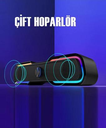 HP Dhe-6002 Rgb Gaming Oyuncu Hoparlörü