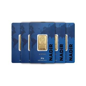 RimaGold 5 Adet 20 gr 24 Ayar NadirGold Gram Altın