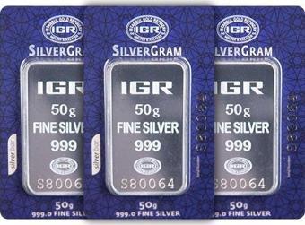 RimaGold 3 Adet İAR 50 Gr Gümüş Külçe