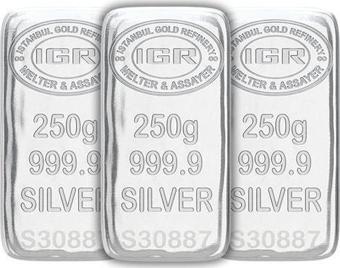 RimaGold 3 Adet İAR 250 Gr Gümüş Külçe