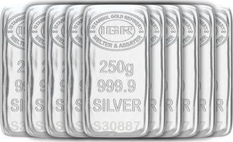 RimaGold 10 Adet İAR 250 Gr Gümüş Külçe