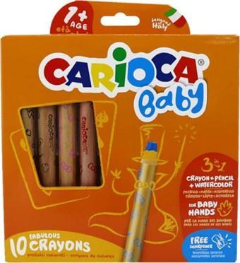 Carioca Baby "3 in 1" Jumbo Ahşap Gövdeli Boya Kalemi 10'lu