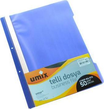 Umix A4 Telli Dosya 50'li Mavi 2'li Paket (100 Adet)