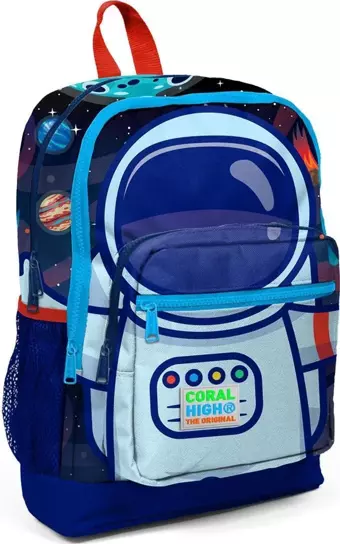 Coral High Kids Sax Mavi Astronot Desenli Dört Bölmeli Okul Sırt Çantası 23724