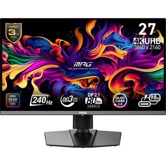 MSI 26.5" MPG 272URX UHD CURVE QD-OLED 240 HZ 0.03MS G-SYNC COMPATIBLE GAMING MONITOR
