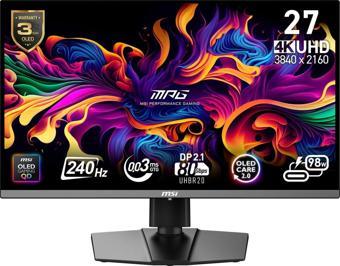 MSI 26.5" MPG 272URX UHD CURVE QD-OLED 240 HZ 0.03MS G-SYNC COMPATIBLE GAMING MONITOR