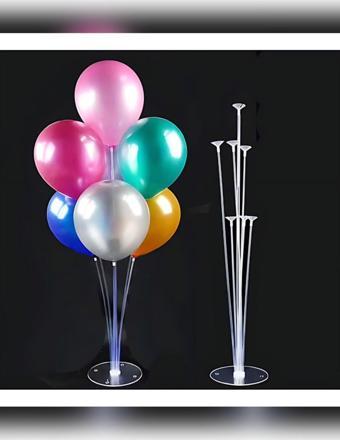 Rkmstore Balon Süsleme Standı 7'Li Çubuklu Ayaklı Balon Standı Doğum Günü Parti Süsleme